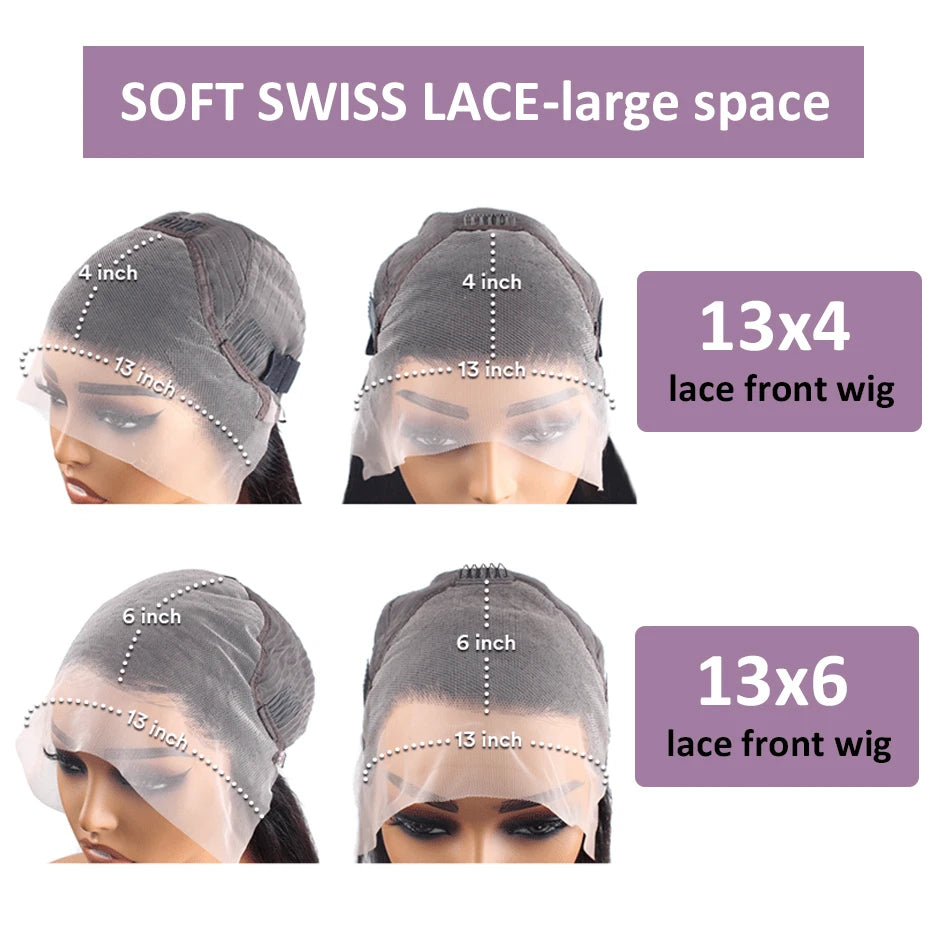 30-40 Inch Black Straight HD Lace Wig