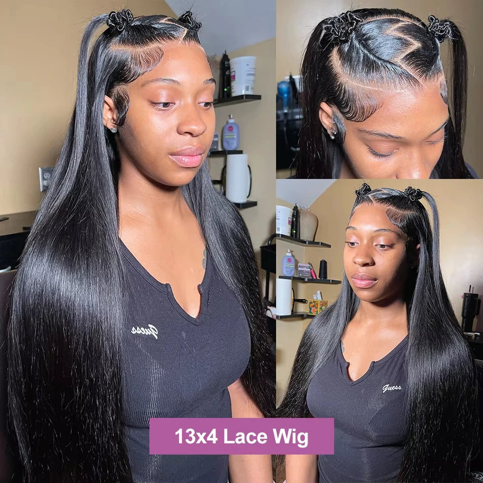 30-40 Inch Black Straight HD Lace Wig