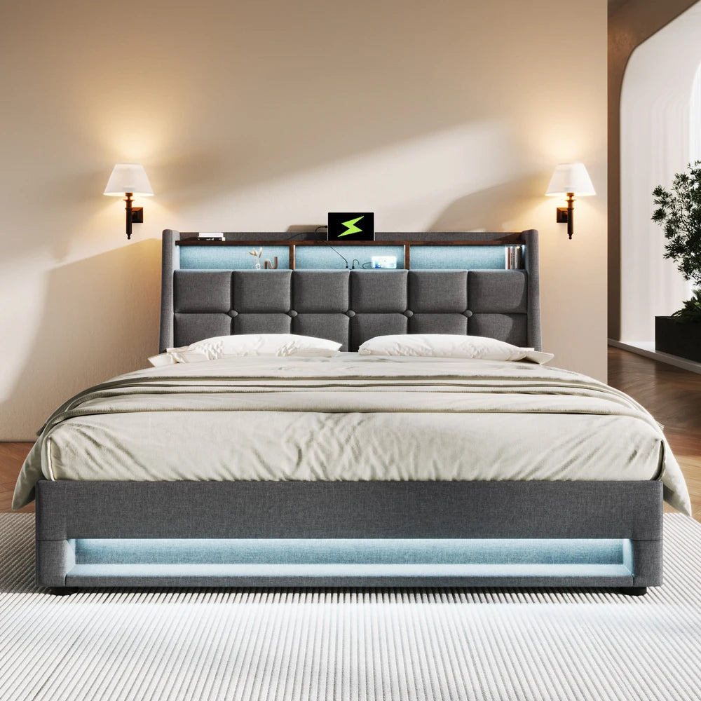 180x200 cm USB charging and lighting LED slaty bed