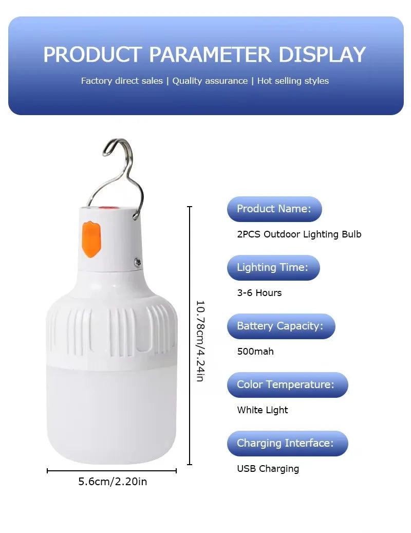 60W USB Rechargeable LED Lamp Bulb