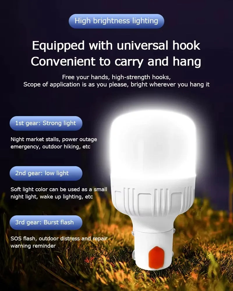 60W USB Rechargeable LED Lamp Bulb
