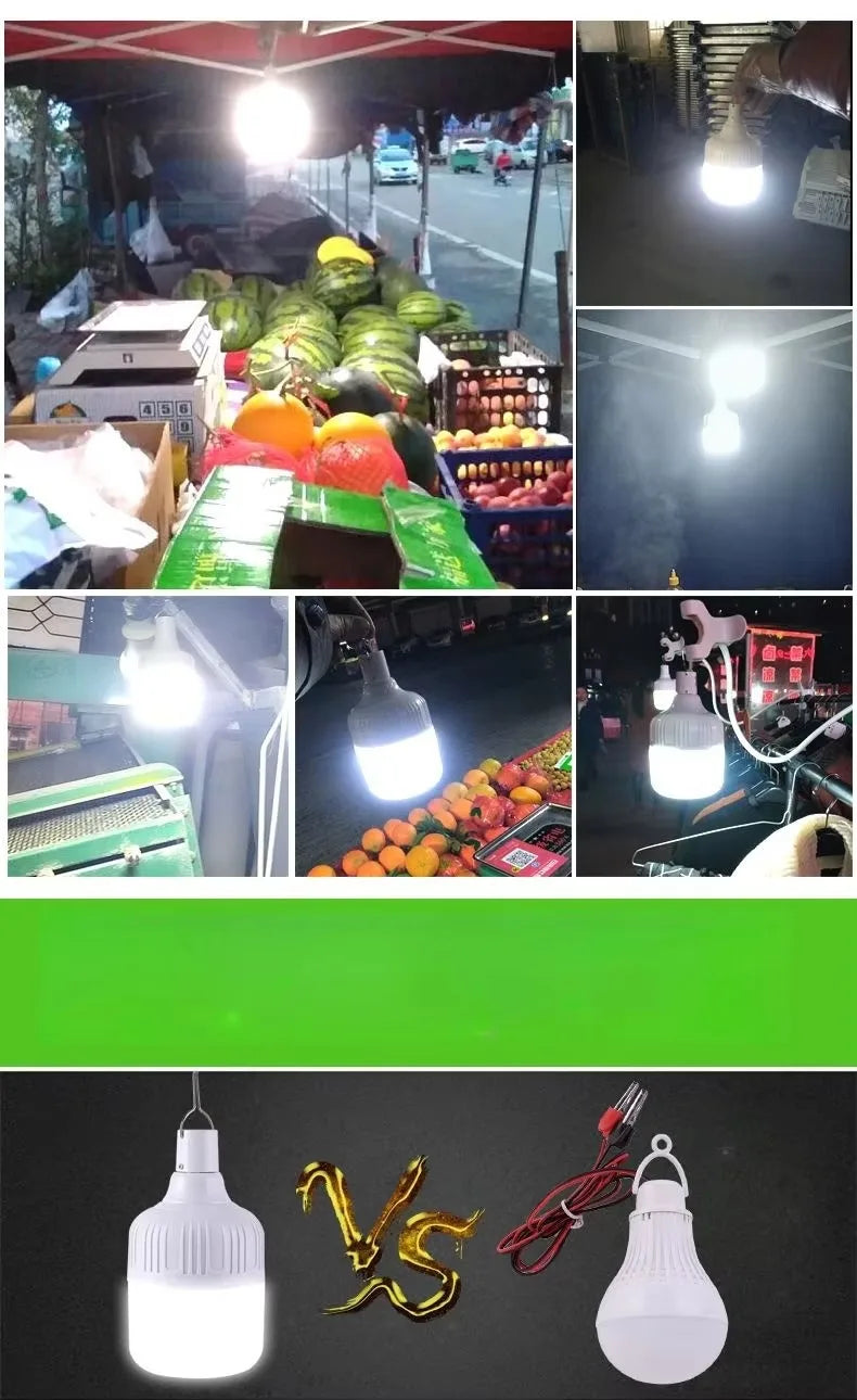 60W USB Rechargeable LED Lamp Bulb