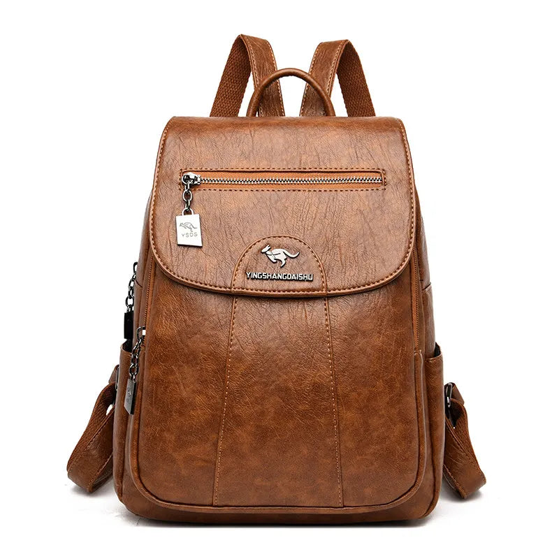 Women Soft Leather Backpacks