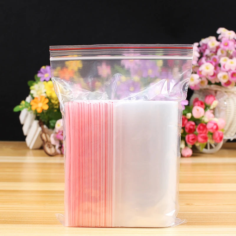 100 Pcs/Pack Small Zip Lock Plastic Bags
