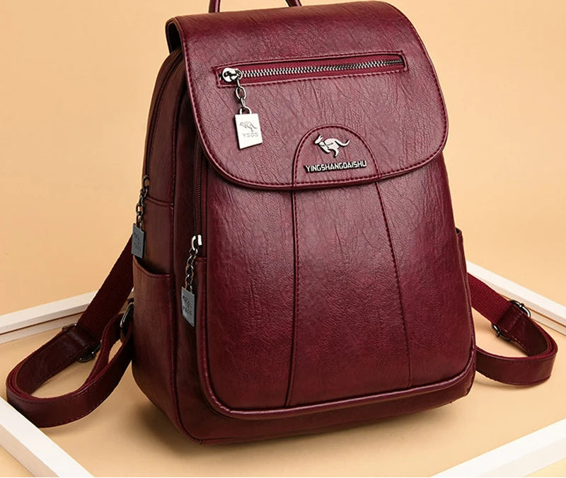 Women Soft Leather Backpacks