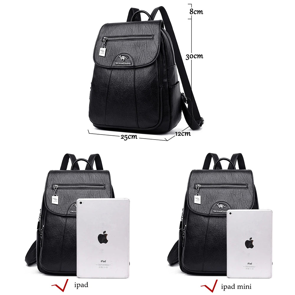 Women Soft Leather Backpacks