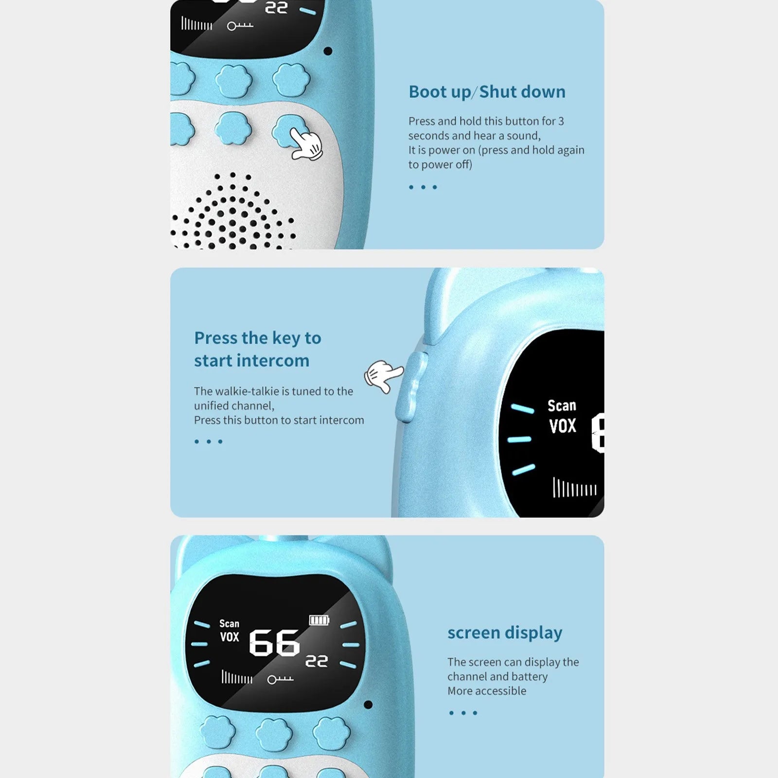 Kids Walkie Talkie 2PCS Set