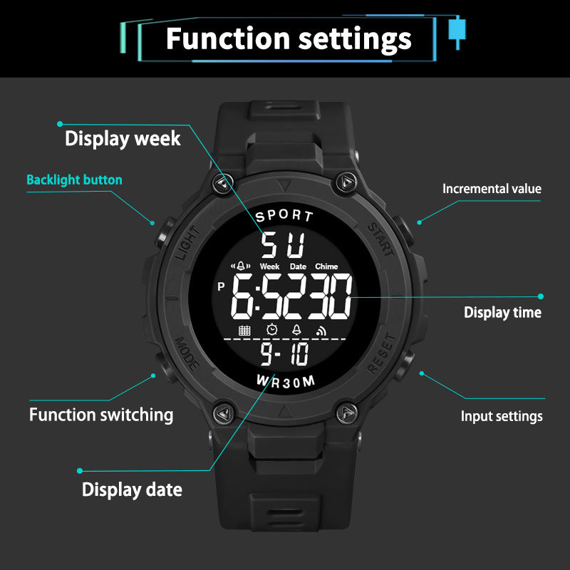 Men's Luxury Digital Sports Watch