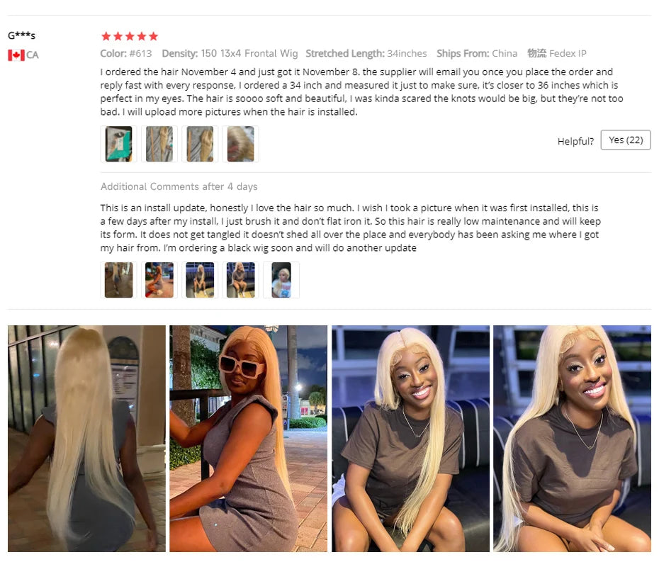 613 Honey Blonde HD Transparent Lace Wig