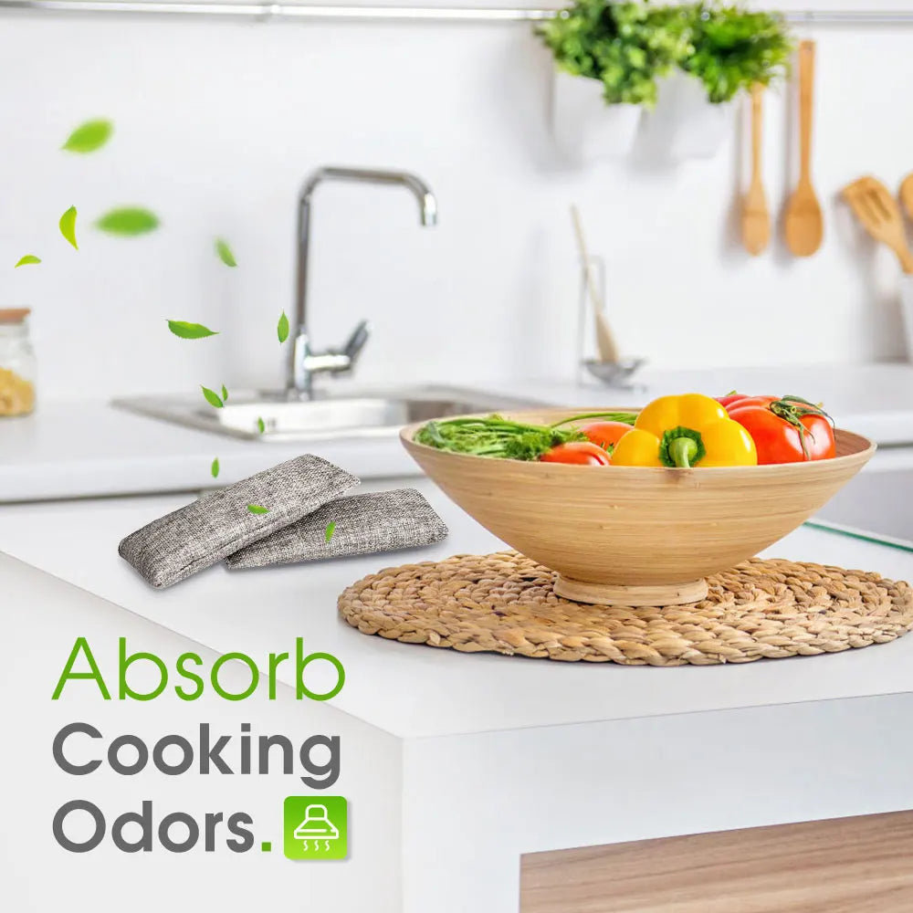 10-Pack Natural Bamboo Activated Charcoal Air Purifying & Odor Absorber Bags