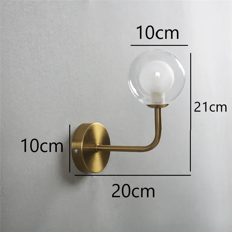 Modern Metal Glass Ball Wall Lamp