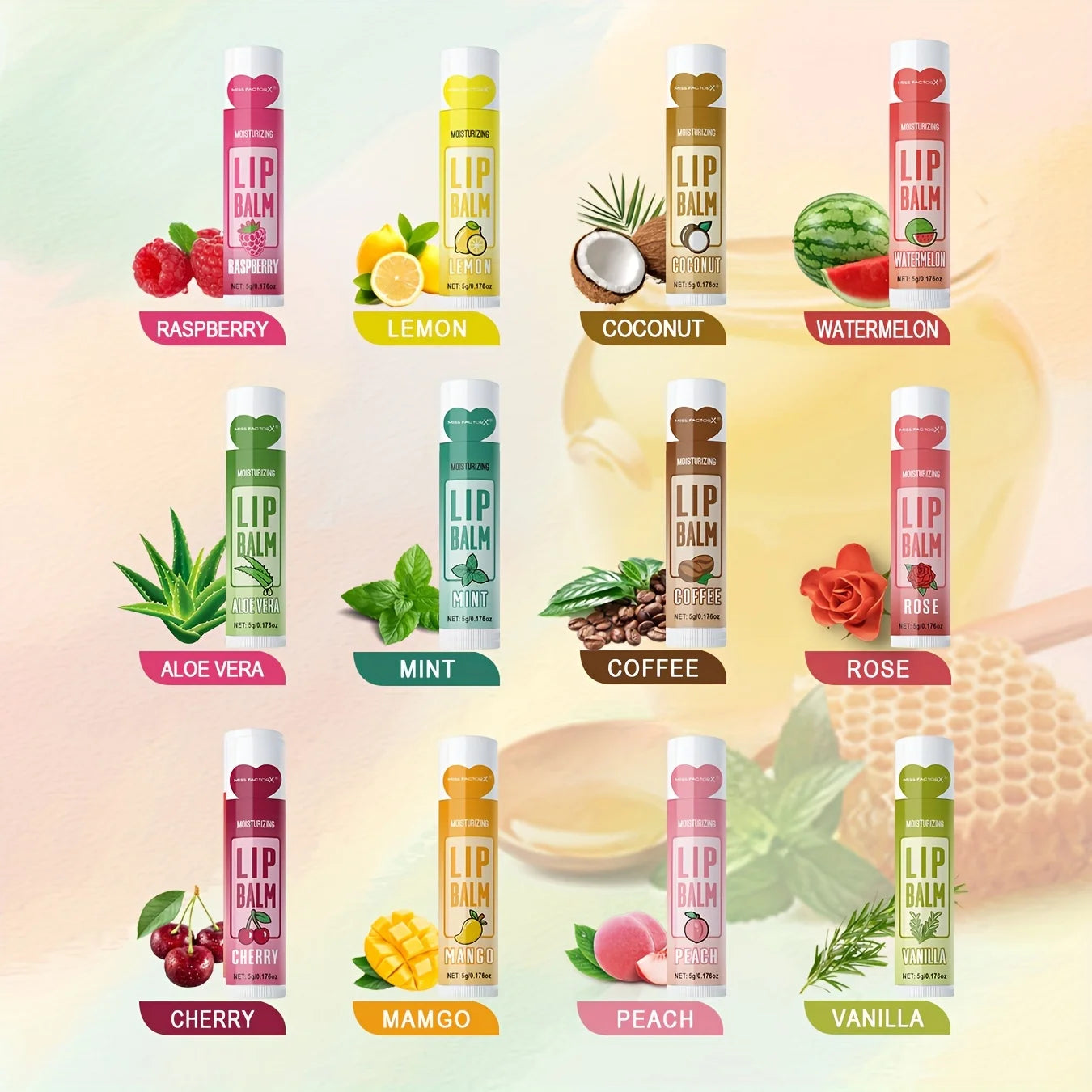 12 PCS/gift lip balm set