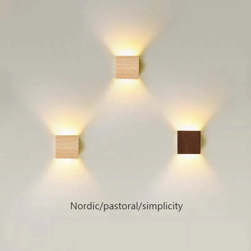 New Nordic Woodencolor Wall Light
