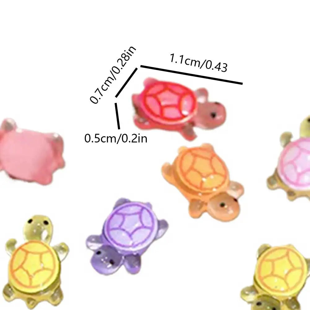 100Pcs Mini Resin Turtles Night Glow Turtle Figurines Realistic Tiny Turtles Acrylic Small Animals Figures for Micro Landscaping
