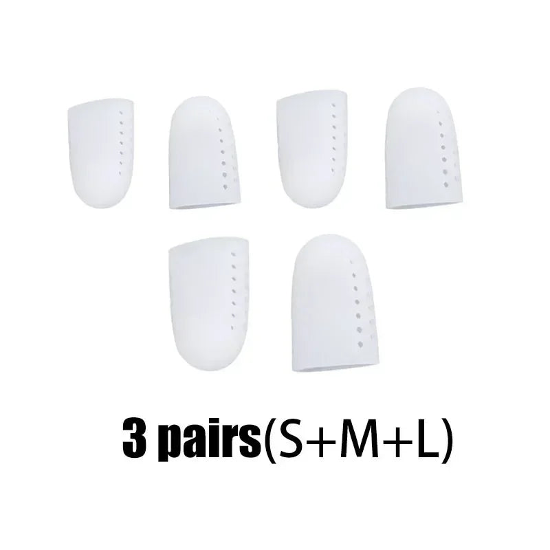 White Breathable Silicone Toe Protector Sleeves