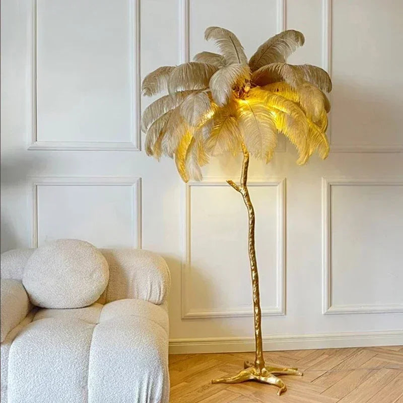 New Nordic Ostrich Feather Floor Lamp