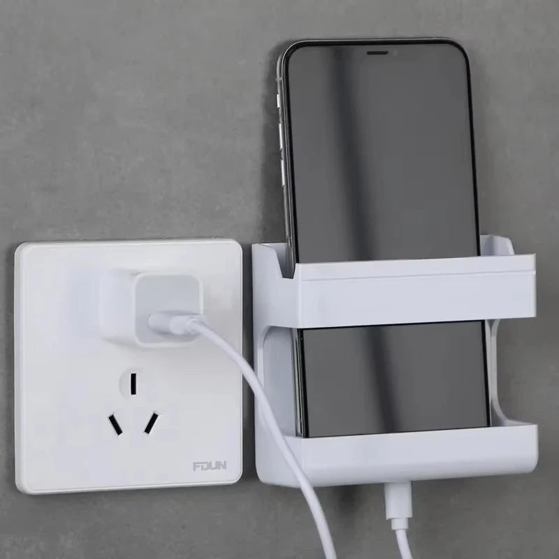 Wall-Mounted Adhesive Remote & Phone Charging Holder