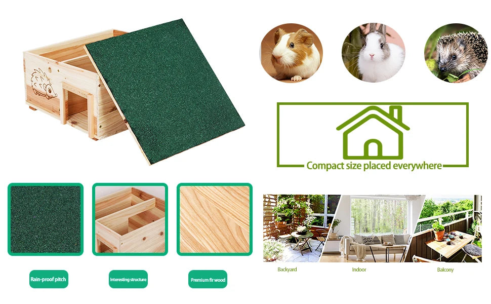 Wooden Hedgehog House & Hibernation Shelter