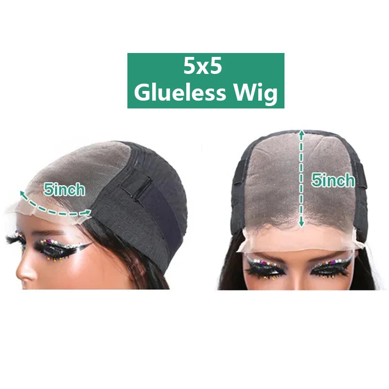 New Straight Pre Cut Glueless Wig