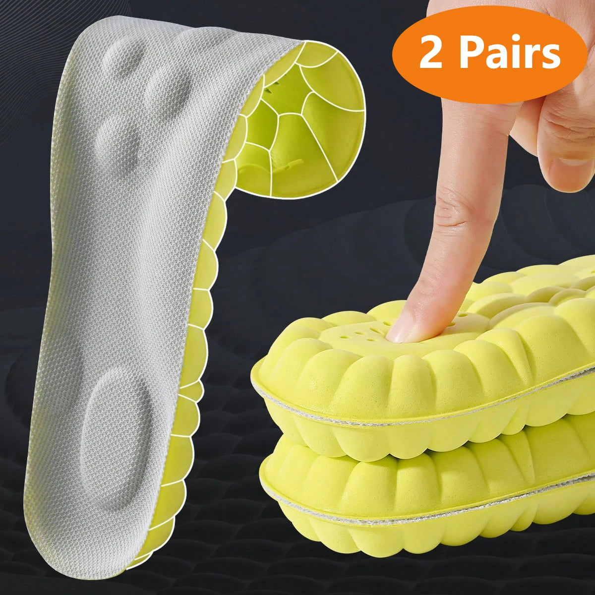 1/2/4 Pairs Latex Sport Insoles