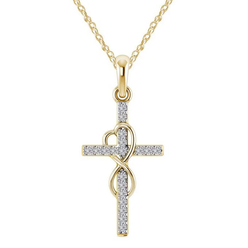 Exquisite Crystal Cross Pendant Necklace
