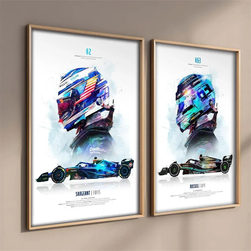 Watercolor F1 Grand Prix Racing Poster