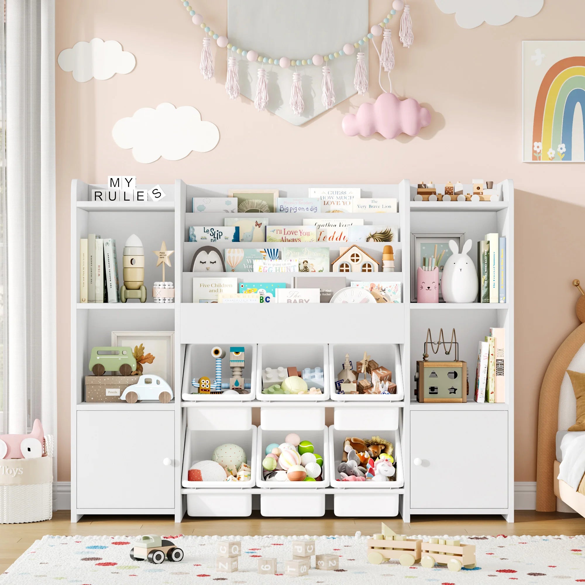 Getone 4-Tier Kids Toy Storage Unit & Bookshelf