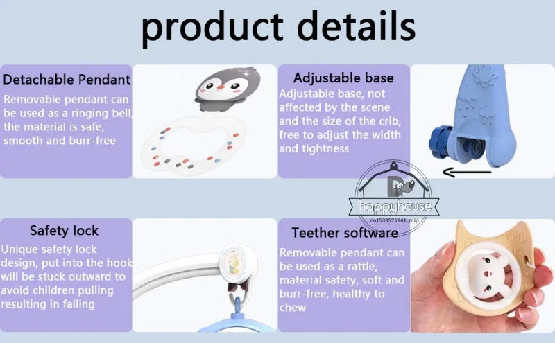 Musical Baby Crib Mobile with Projection