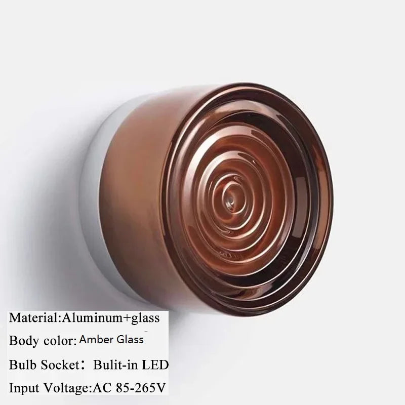 New Modern Glass Round Wall Sconce Light
