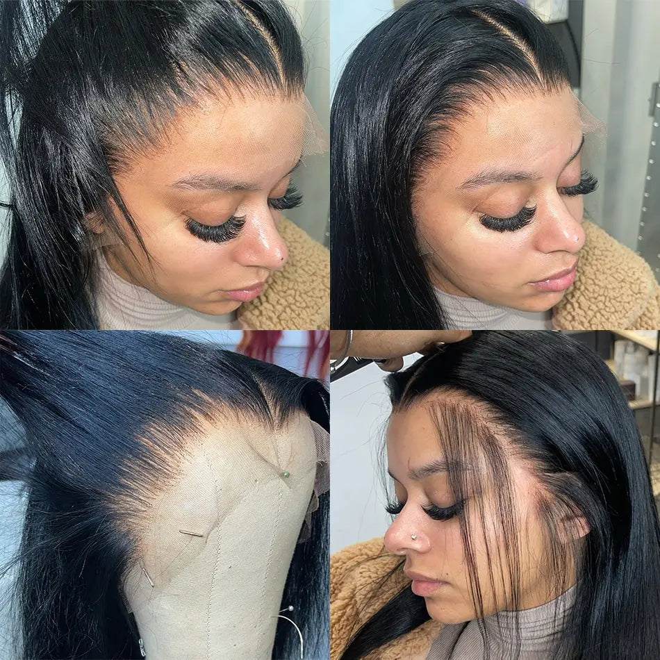 30-40 Inch Black Straight HD Lace Wig