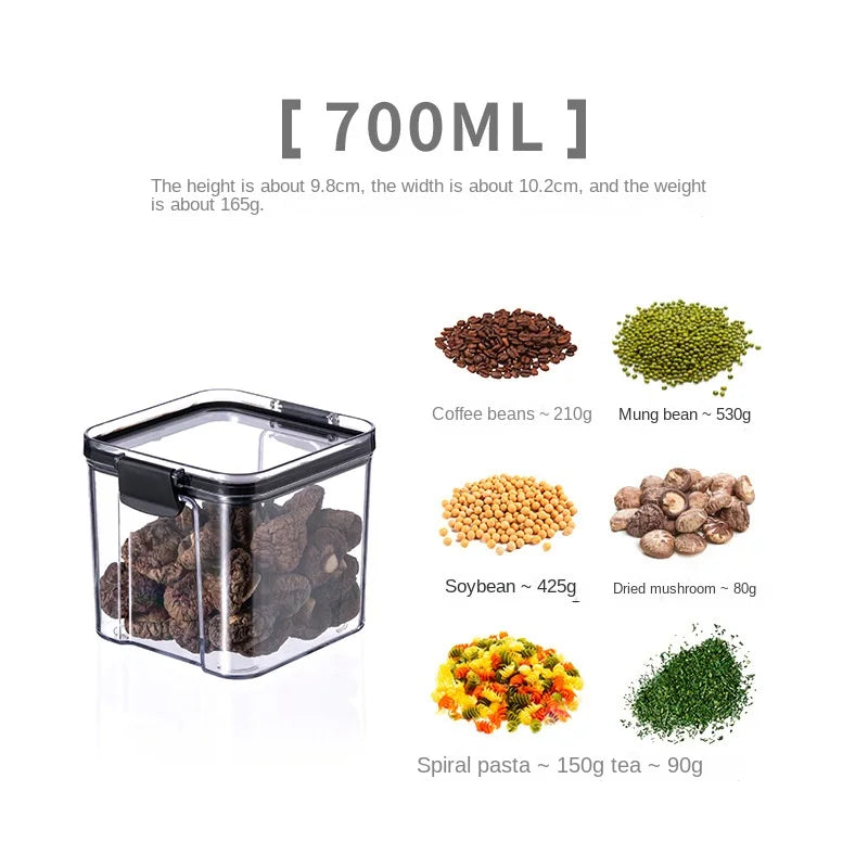 5-Piece Transparent Airtight Food Storage Jar Set