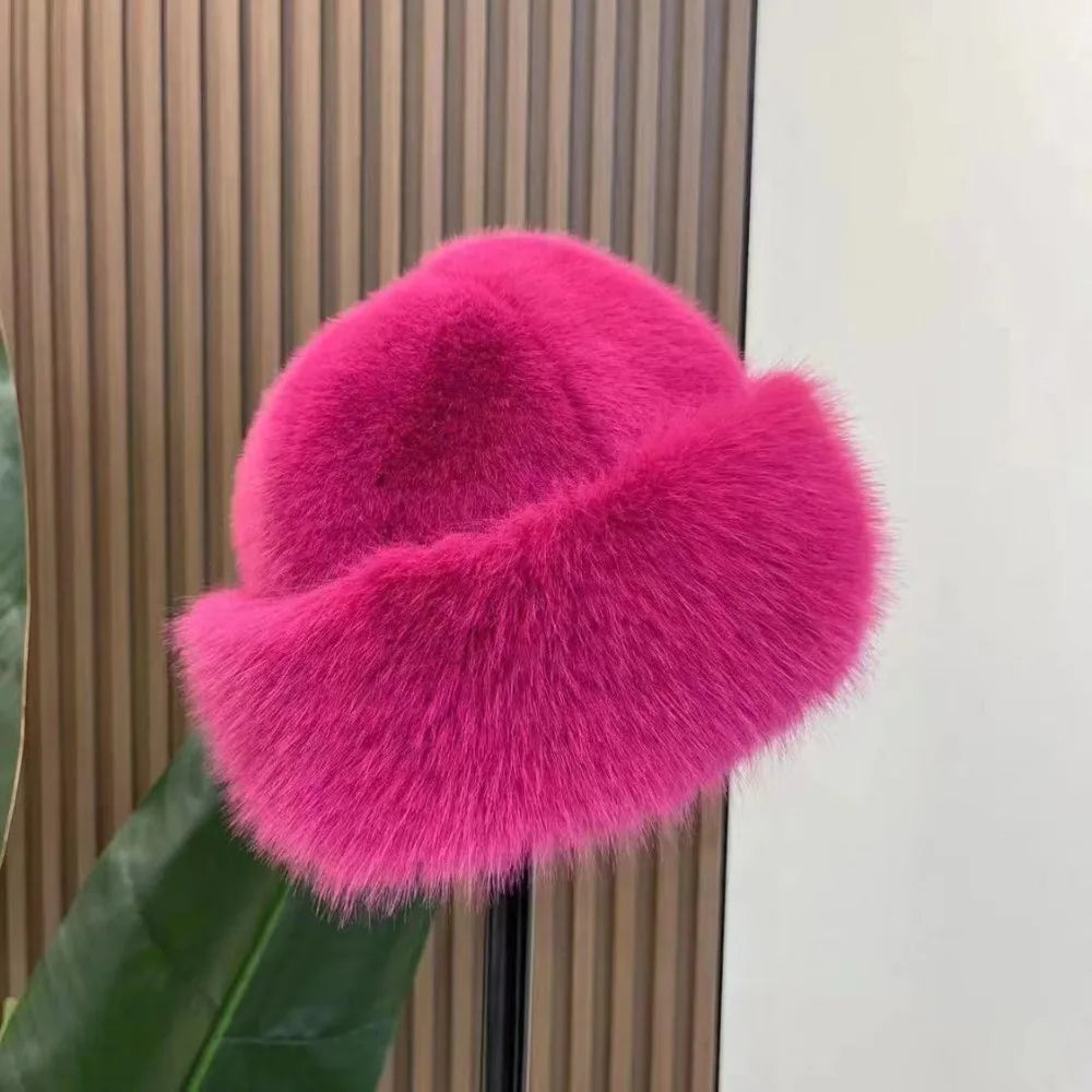 Women's Winter Fluffy Fur Bucket Hat
