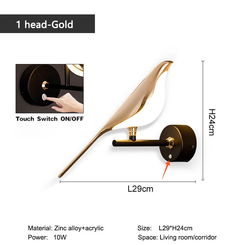 Nordic Touch Switch LED Wall Lamps