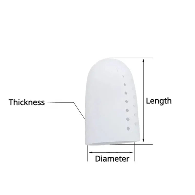 White Breathable Silicone Toe Protector Sleeves