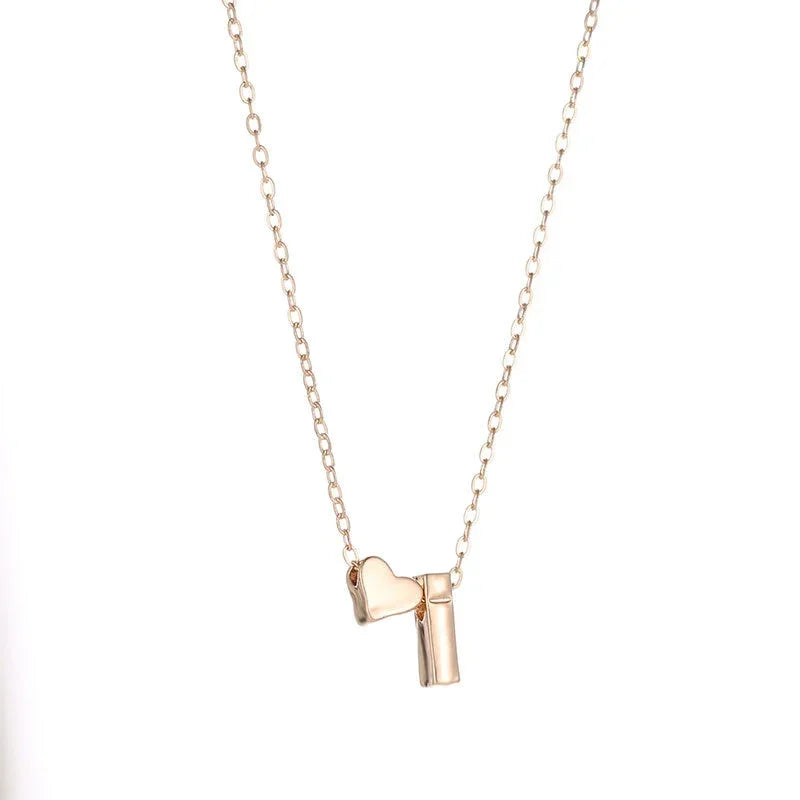 SUMENG Dainty Tiny Heart Initial Necklace