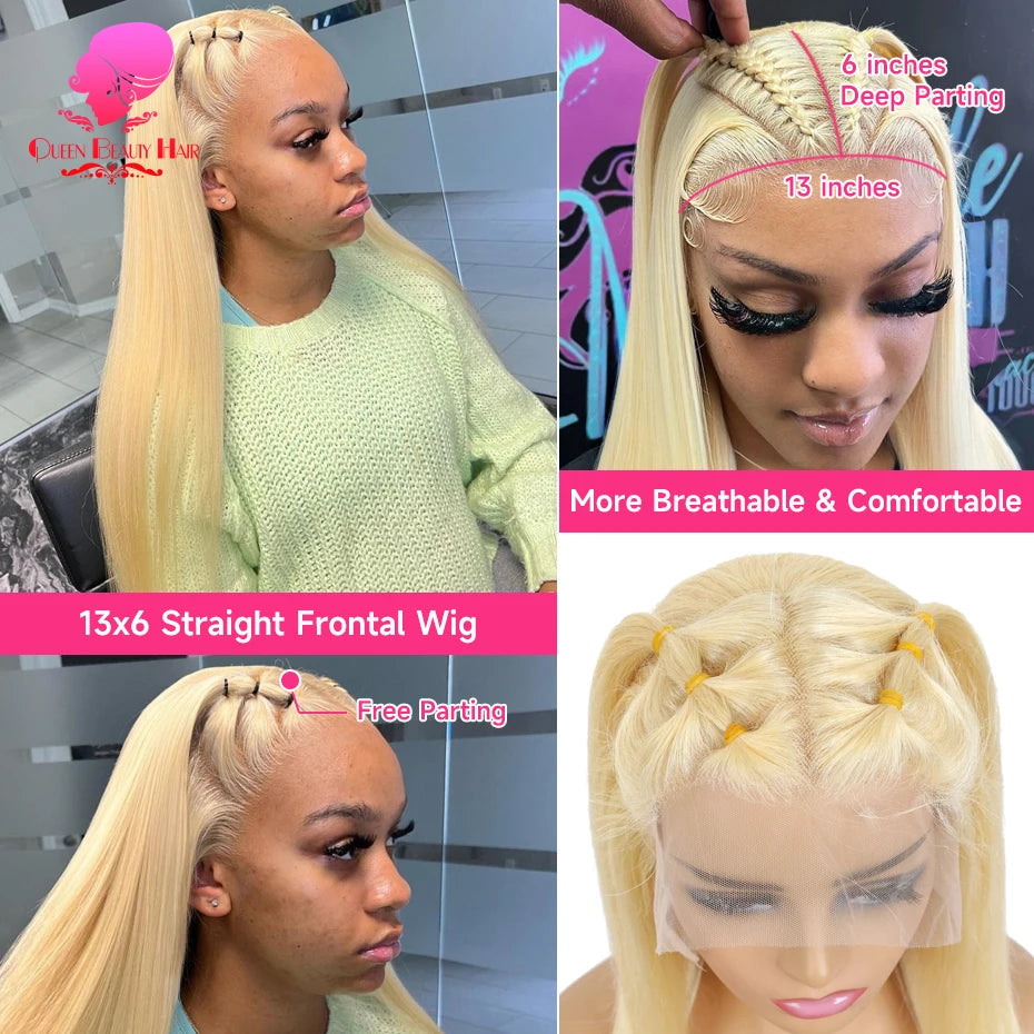 38 Inches 360 Lace Frontal Blonde 613 Wig