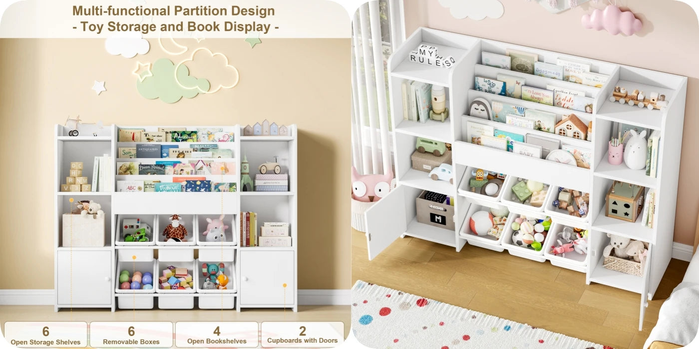 Getone 4-Tier Kids Toy Storage Unit & Bookshelf