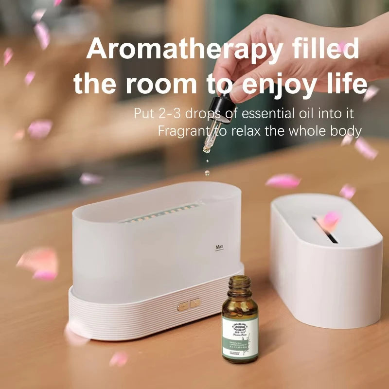 180ML Ultrasonic Flame Aroma Diffuser & Humidifier