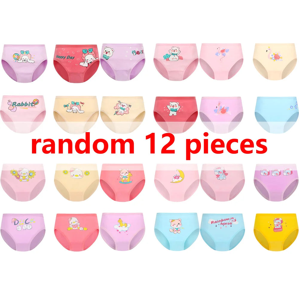 1/4/8/12 Pcs Children Girls Panties Sets