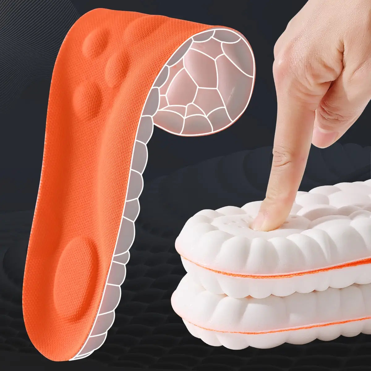 1/2/4 Pairs Latex Sport Insoles