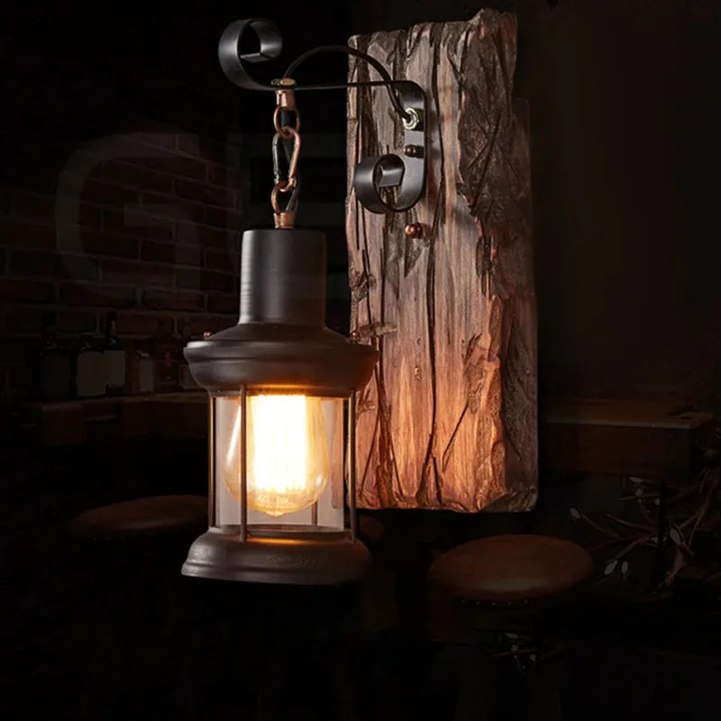 New Style Industrial Wood Wall Sconce Light