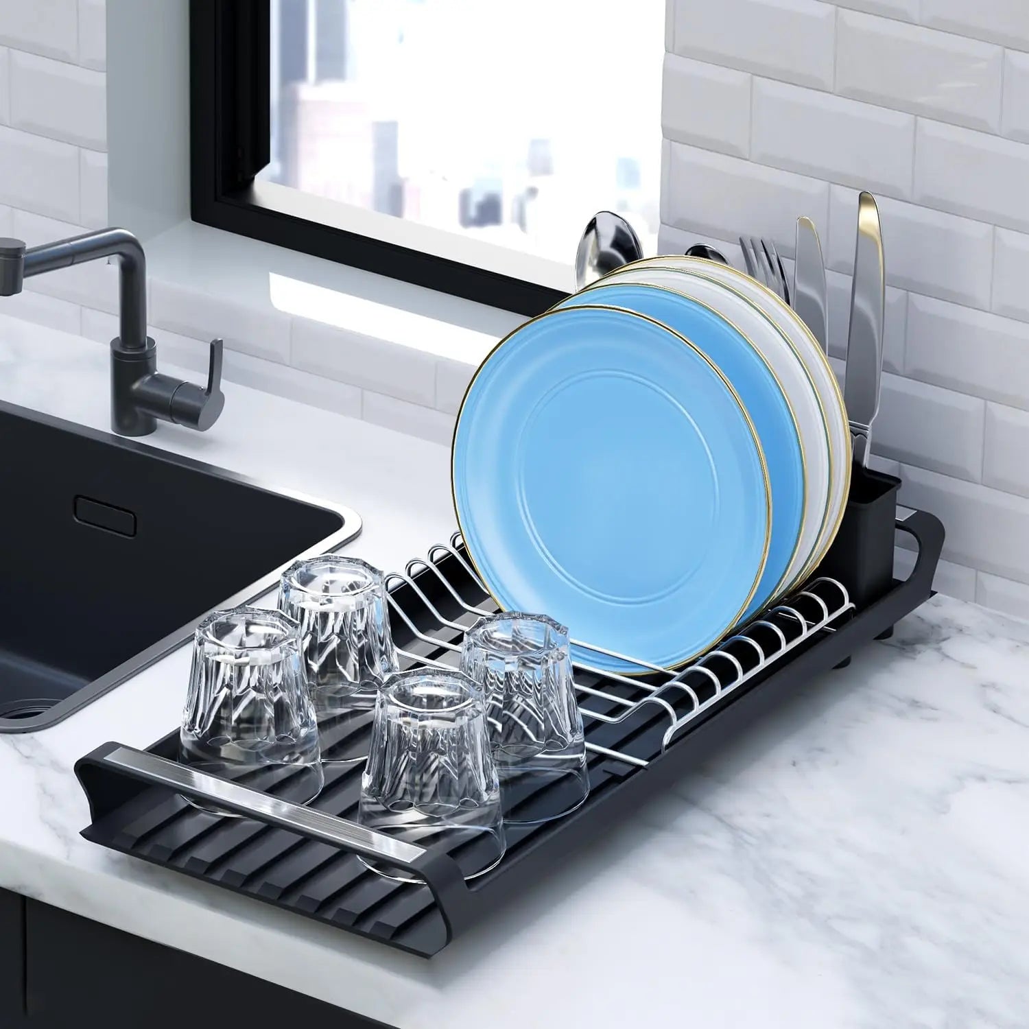 1pcs Expandable Small Dish Drying Rack