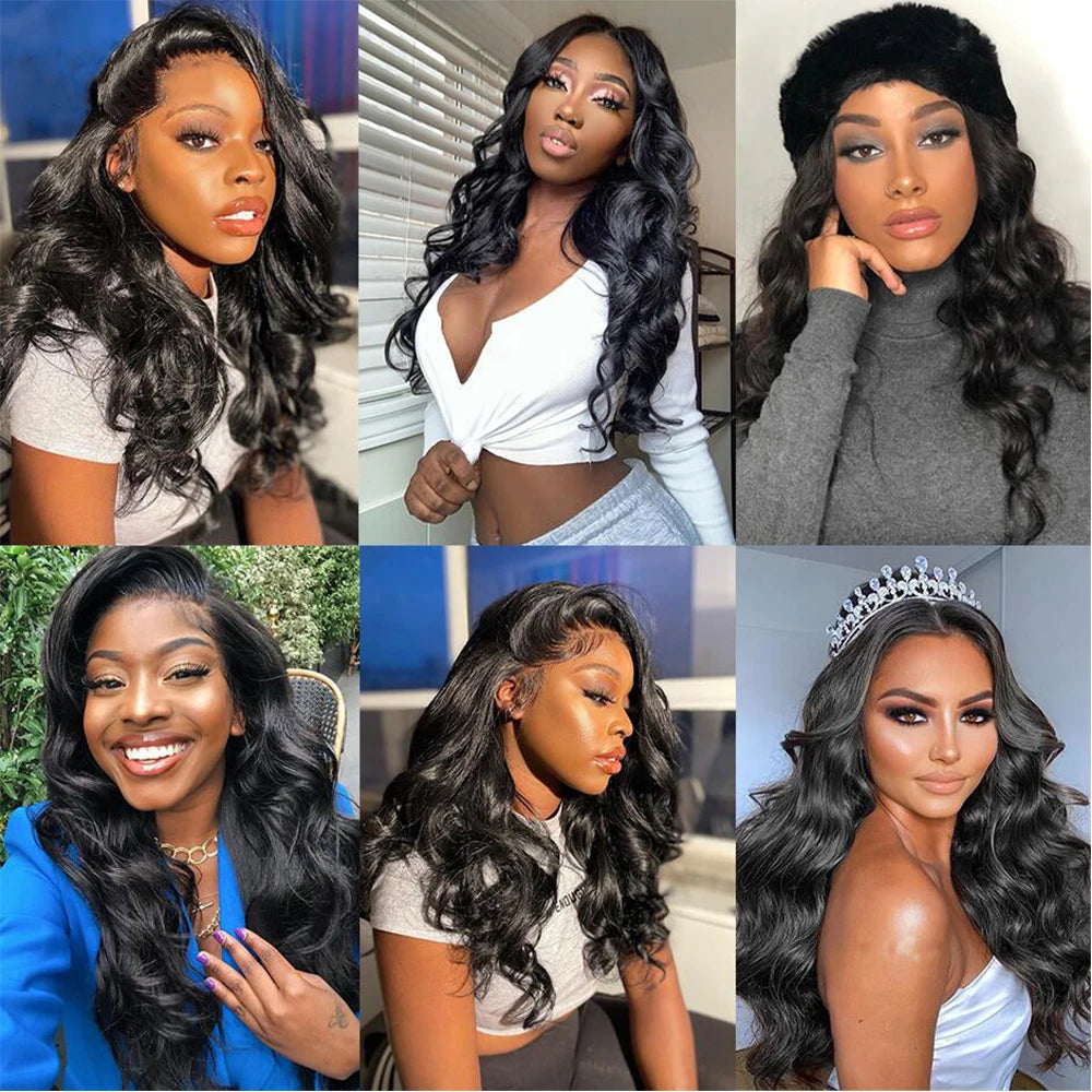 250% Density 13x6 Body Wave Lace Front Wigs Human Hair Pre Plucked 13x4 HD Transparent Lace Frontal Wigs Human Hair for Women