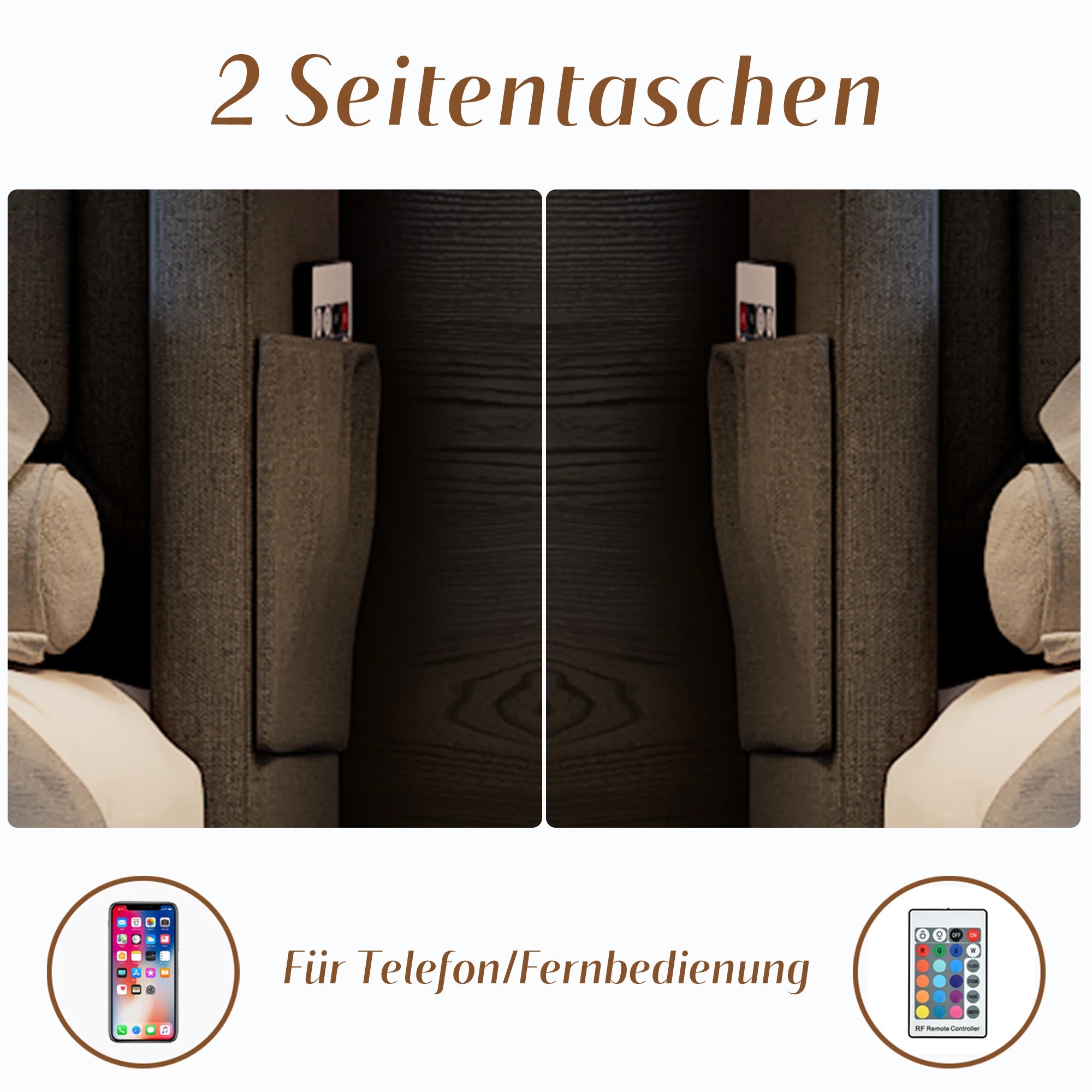 180x200 Double LED Headboard USB C 4 Drawers Storage Bed