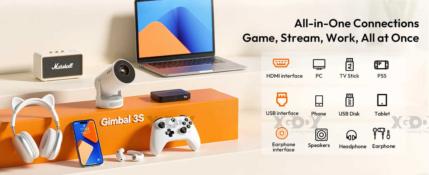 XGODY 4K/1080P LED Projector