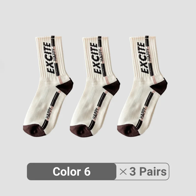 1/3/5/8 Pairs Retro American Men's Mid-rise Socks