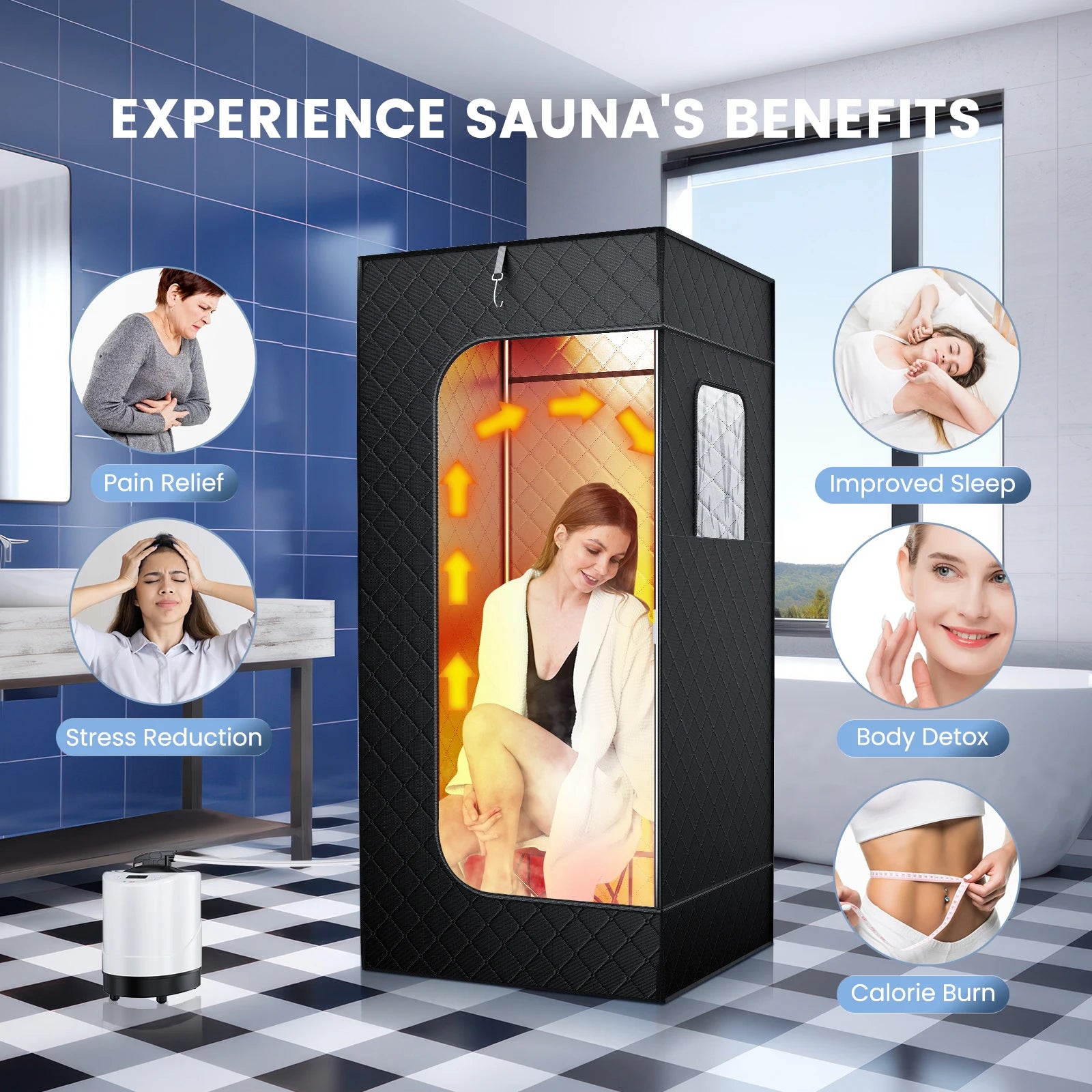 1000W Full Body Home Steam Sauna Set