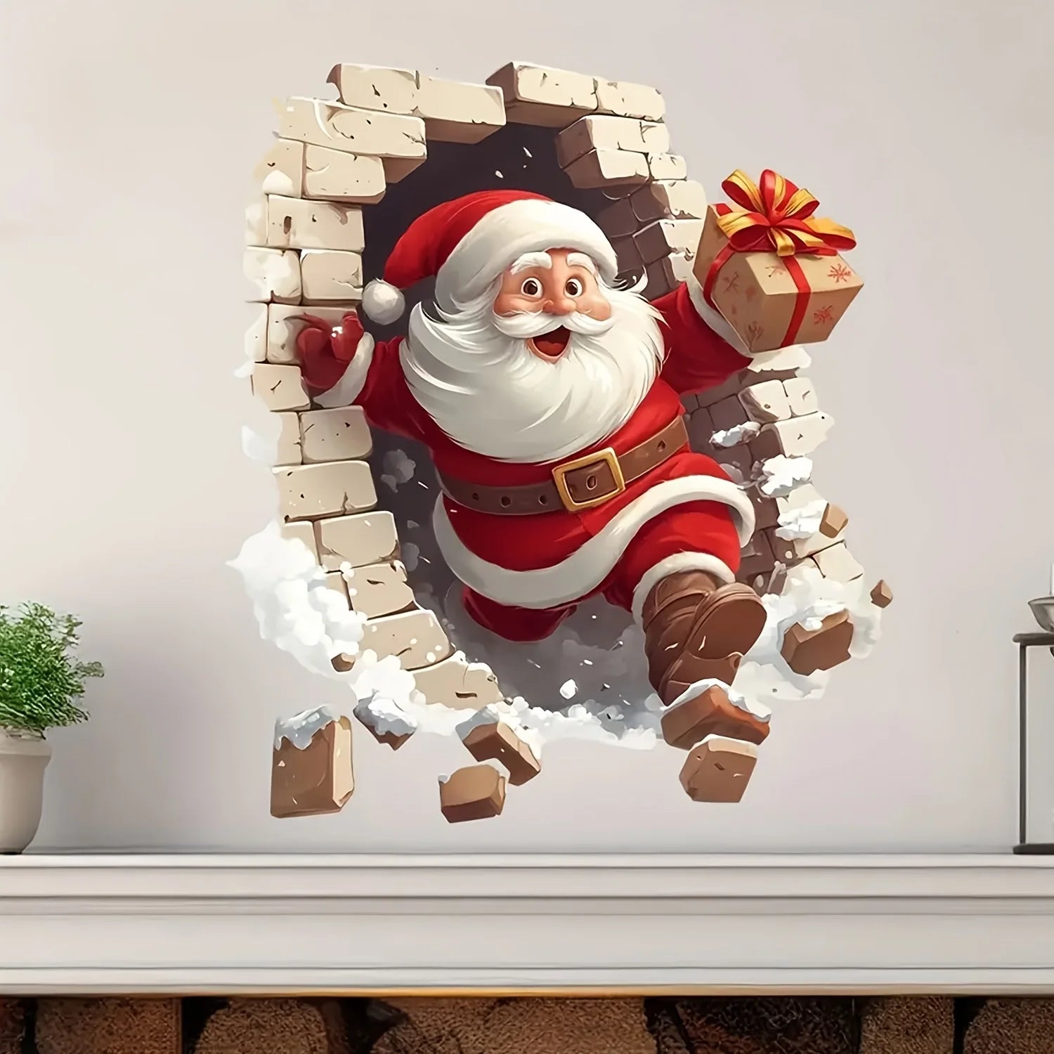 1pc Santa Claus Christmas Wall Decal