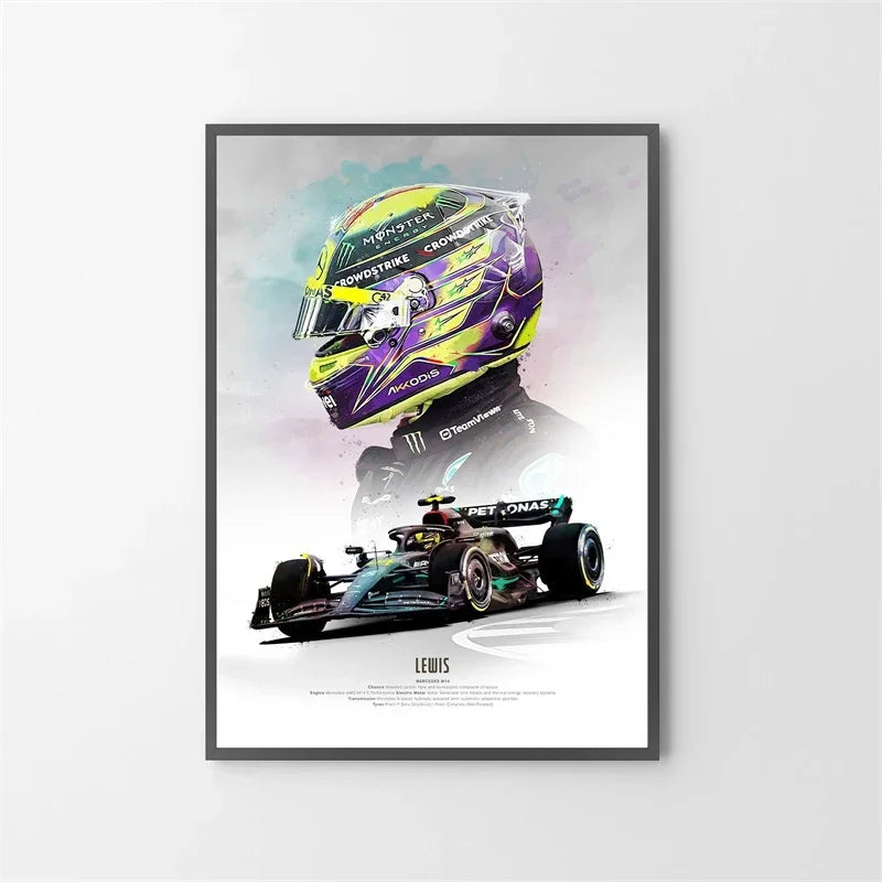 Watercolor F1 Grand Prix Racing Poster