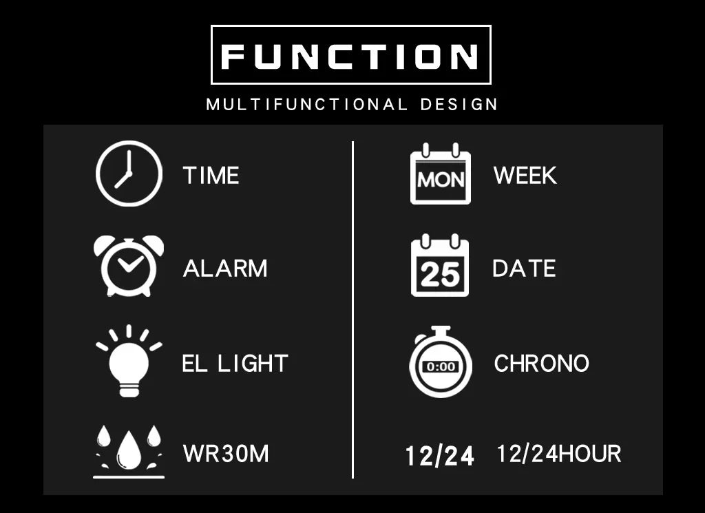 Military Digital Sports Watch
